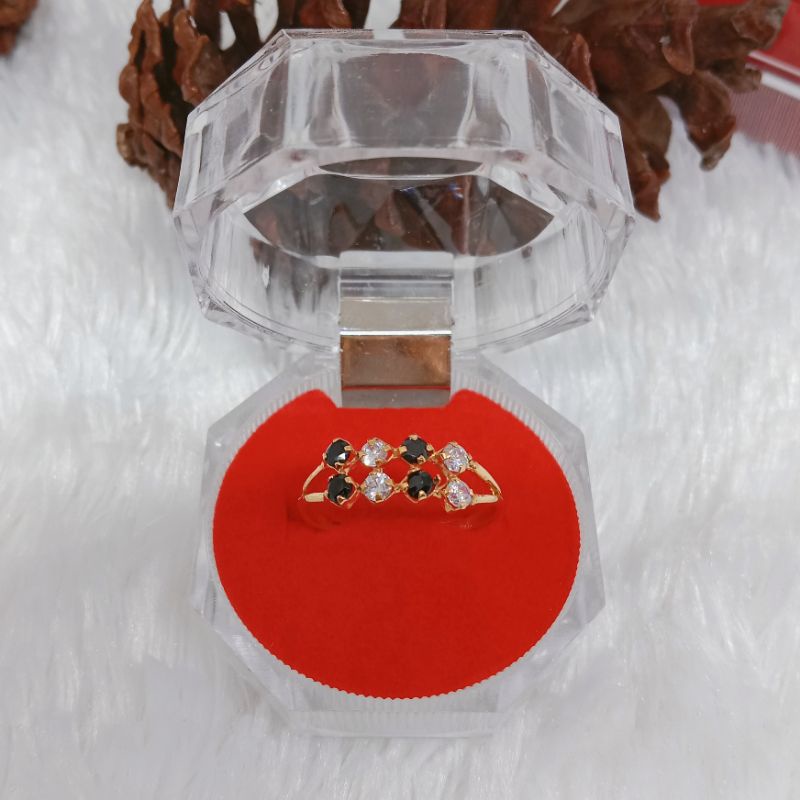 cincin mata-mata hitam, emas kadar 375(8k)