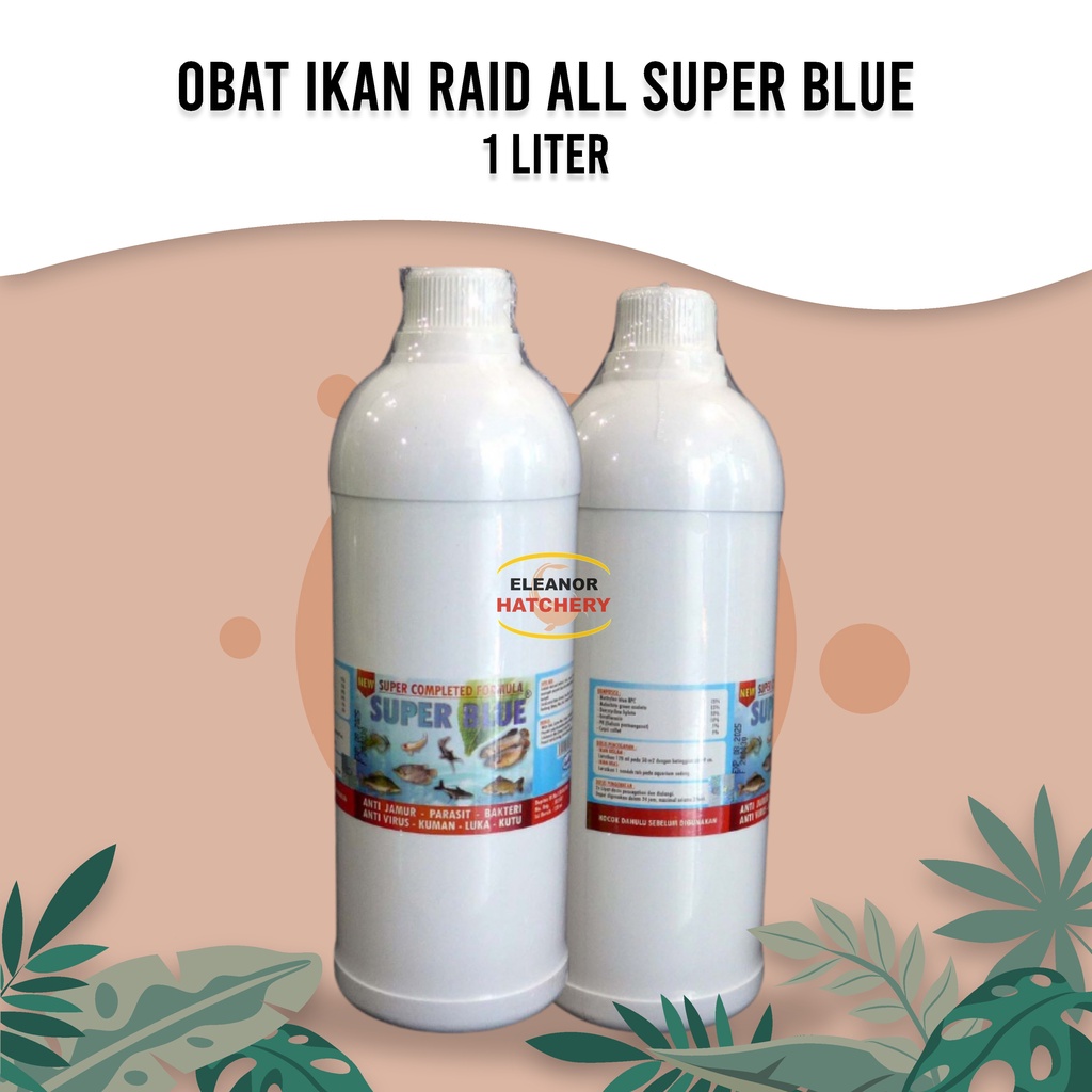 Raid All Super Blue 1 Liter - Obat Ikan Anti Jamur Bakteri Parasit