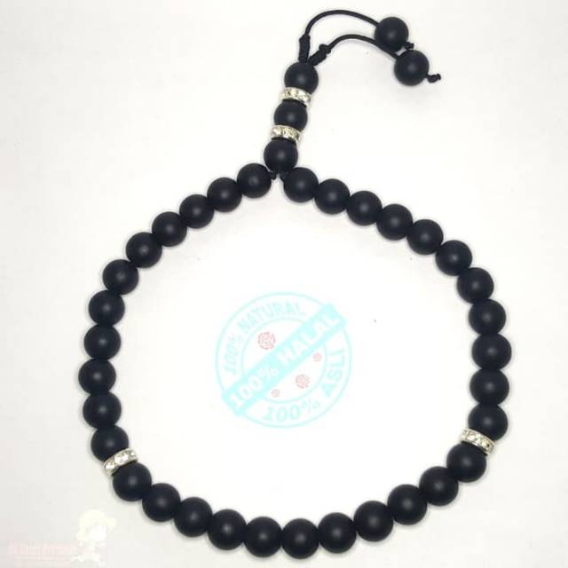 Tasbih Batu Black Onyx Doff Asli 33Butir