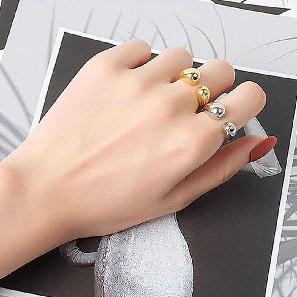 Lily Perhiasan Hadiah Fashio Wanita Minimalis Opening Rings