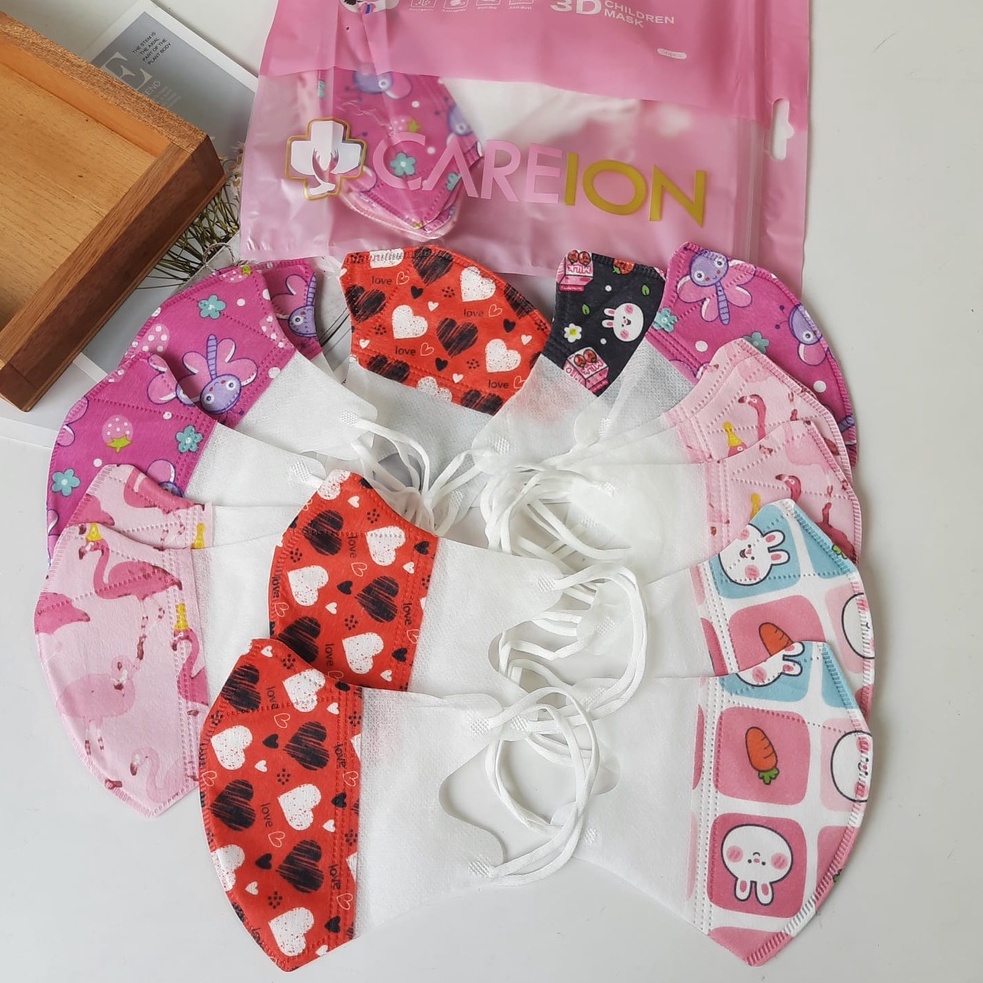 MASKER DUCKBILL ANAK  MOTIF KARAKTER BTS BT21 | MASKER 3PLY DUCKBILL ANAK PERBOX  ISI 50 PCS