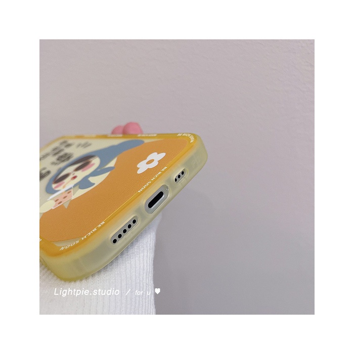 Soft Case Silikon Motif Print Warna Kuning Untuk IPhone 12 13 11 Pro Max X Xs Max Xr 6675