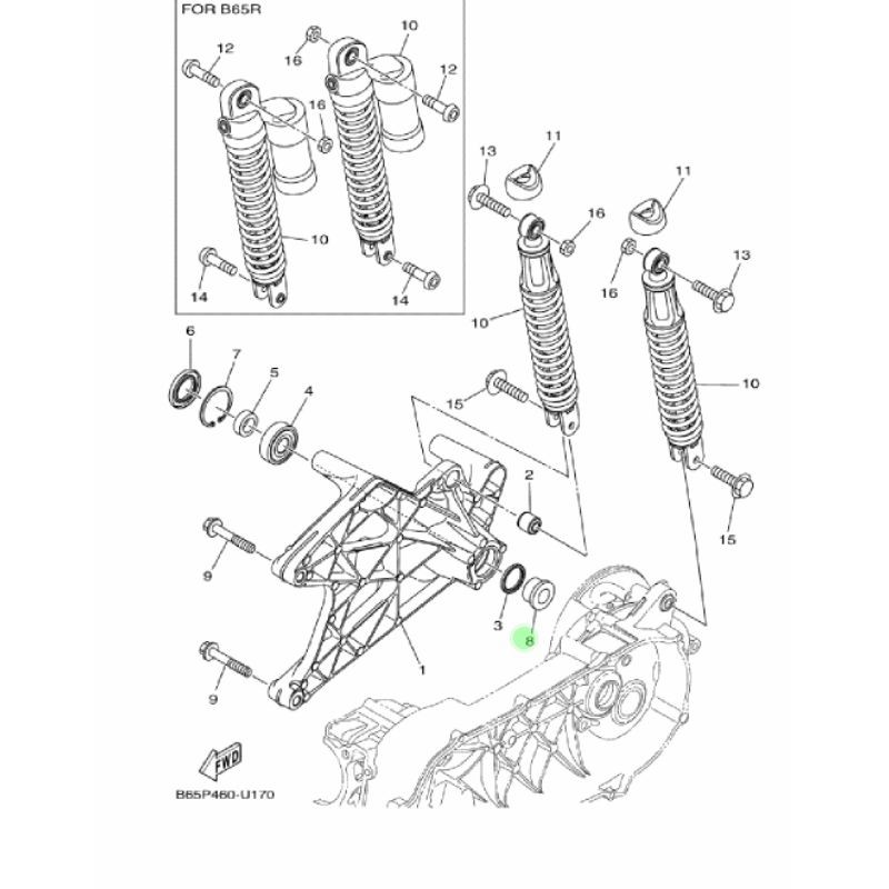 COLLAR BOSH BOS SWING ARM RODA BELAKANG NMAX N MAX NEW AEROX 155 CONNECTED LEXI ORIGINAL YGP 90387-17808