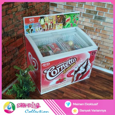 New Mini Freezer Ice Cream Mainan Anak Perlengkapan Barbie Action Figure Indonesia