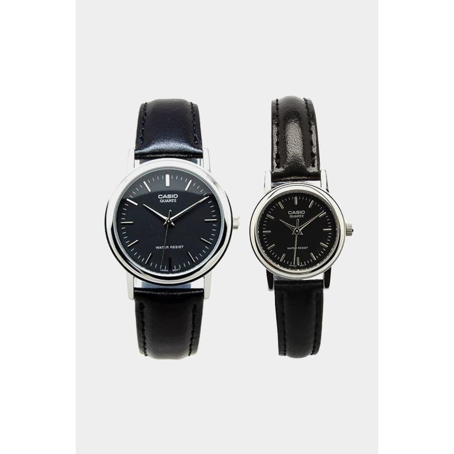 GROSIR Jam Tangan Couple Casio Couple Original Strap Kulit 1095E-1A