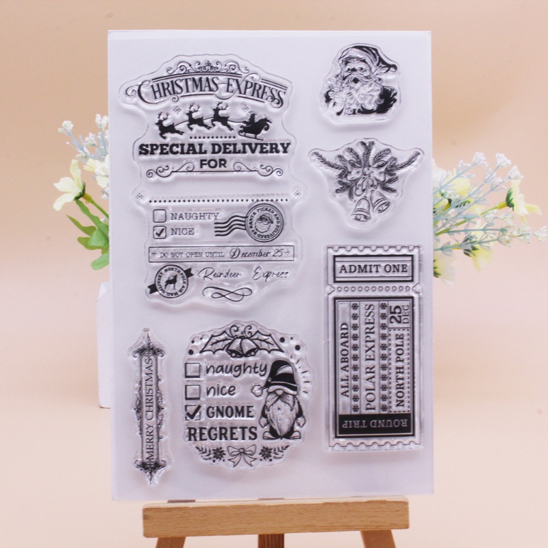 Stempel Segel Bening Bahan Silikon Tema Natal Untuk Dekorasi Album Foto Scrapbooking