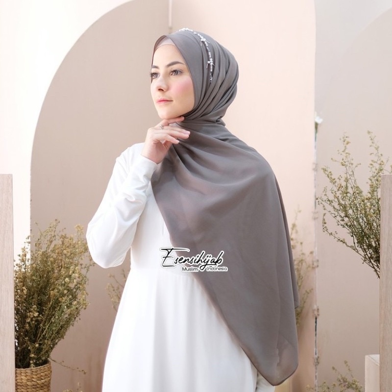 Pashmina Bando Payet Mutiara / Pasmina Payet Ceruty 175 cm