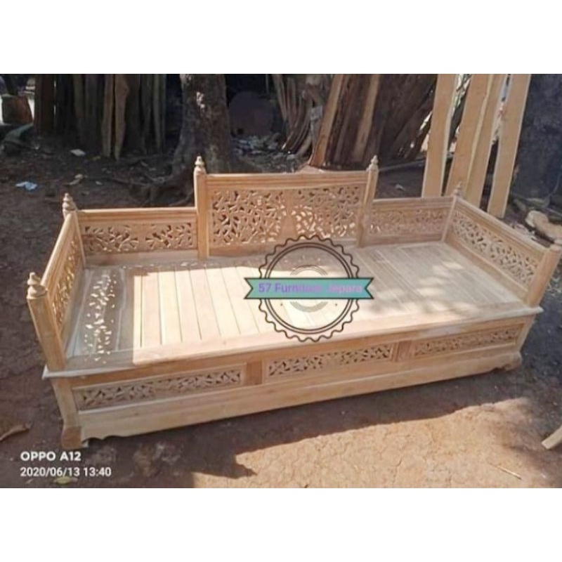 Bangku Daybed Thailand Jati - Kursi Panjang Antik Jati Jepara Mentahan
