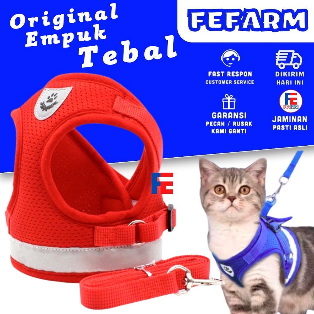 ROMPI KUCING TALI HARNESS ANJING HARNESS KUCING TALI TUNTUN KUCING ROMPI ANJING FEFARM