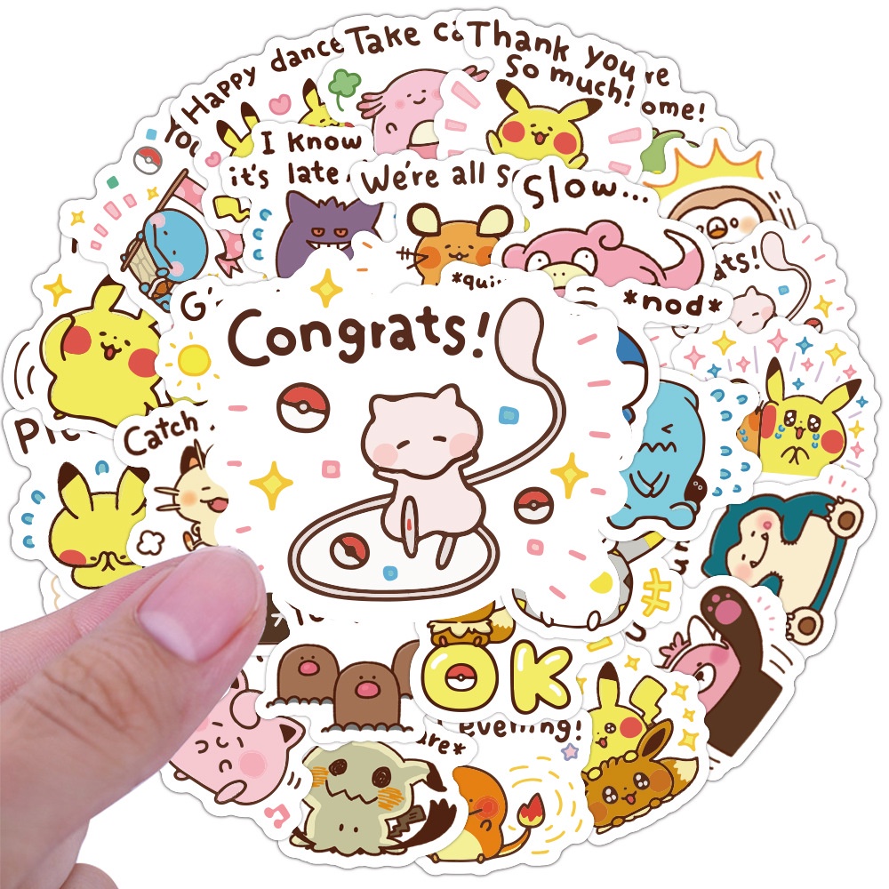 40 Cute stiker kartun kanahei stiker Pokemon phone case tangan Buku stiker kecil lembar