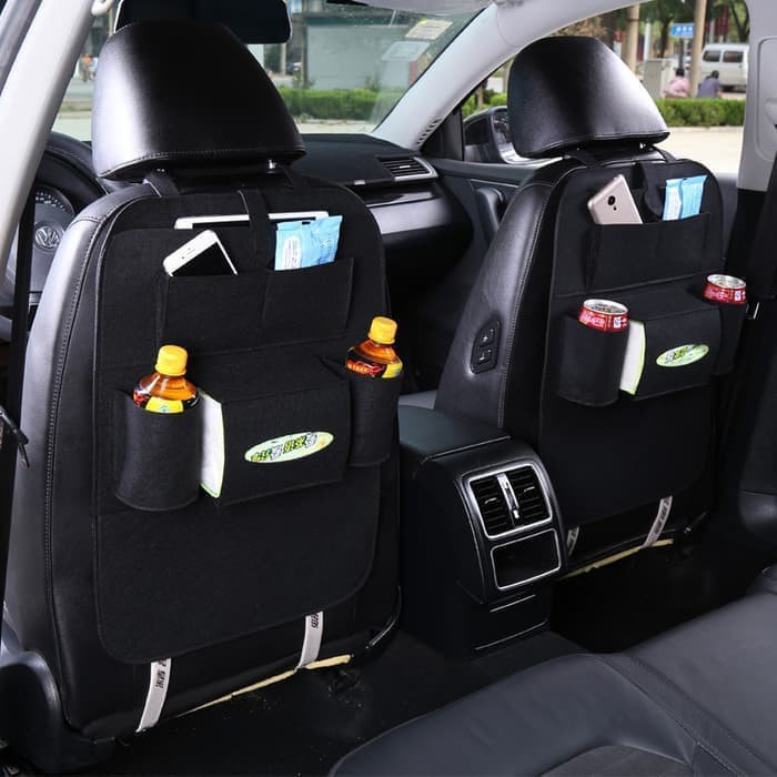 GS8 Organizer Tas Mobil Multifungsi bahan kulit gantungan kursi mobil Belakang Car Seat Organizer Jok Tissue HP Payung Kulit Polyster z-354 A92