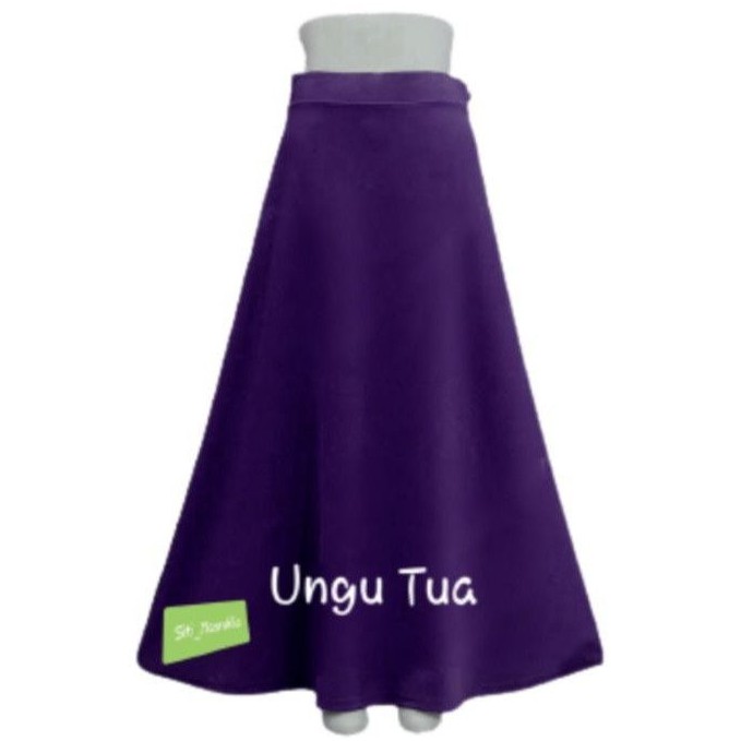 Rok waffel premium rok panjang rok kerja bahan tebal dan lembut #warna UNGU TUA#