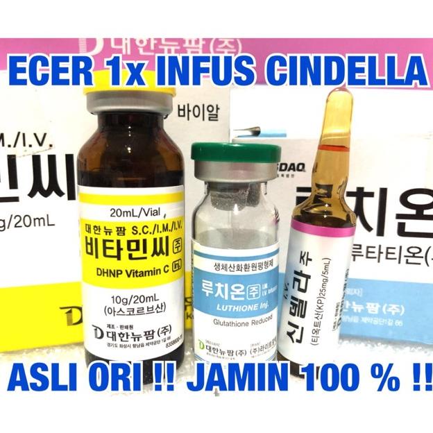 [PROMO KJV64] ECER CINDELLA 600 MG SET ORIGINAL KOREA infus whitening suntik putih pemutih luthione vitamin c vitc Terkini