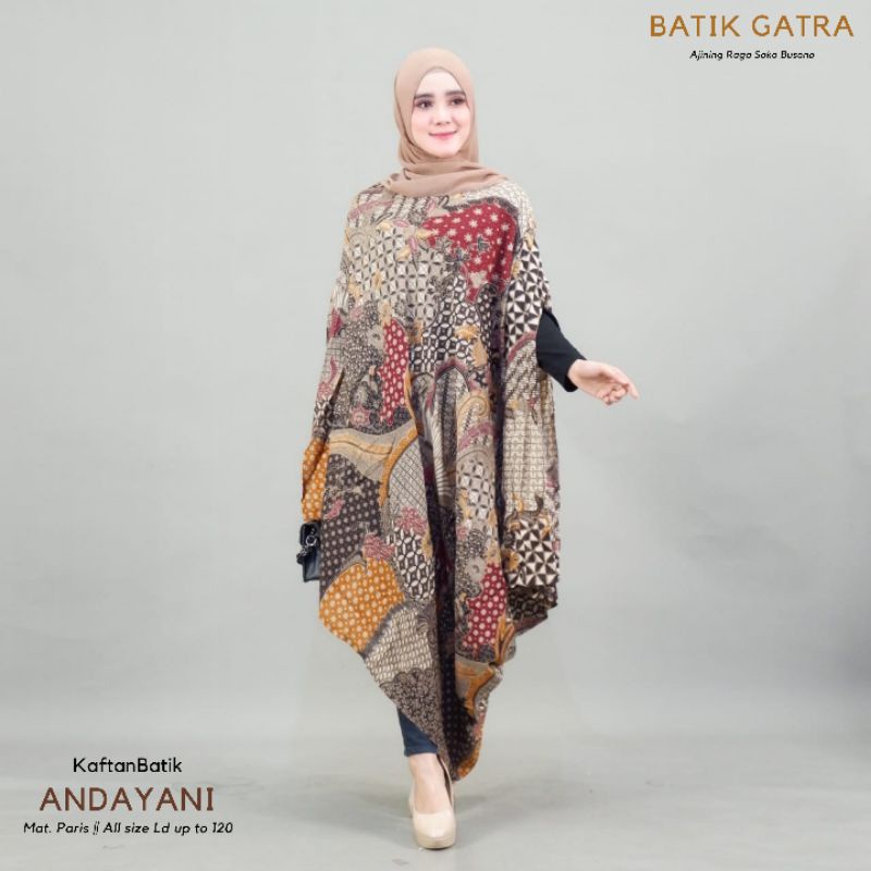 Dress Kaftan Batik Paris Premium Allsize fit Jumbo