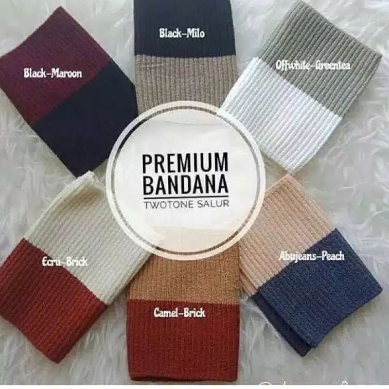 Bandana ciput rajut premium 2 warna anti pusing tebal rajutan by zellshop