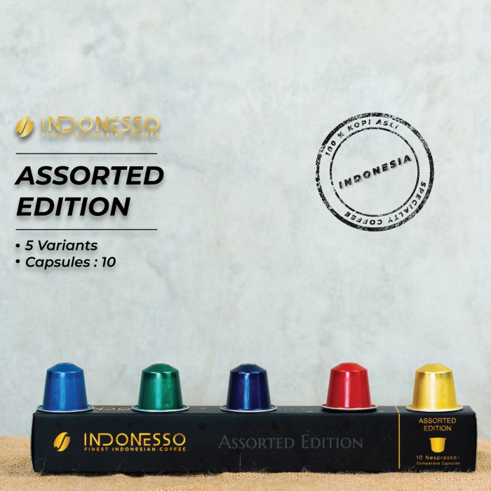 

DISKON - (BISA COD) INDONESSO Assorted Edition Nespresso® Capsules / Kapsul Kopi 5 styles