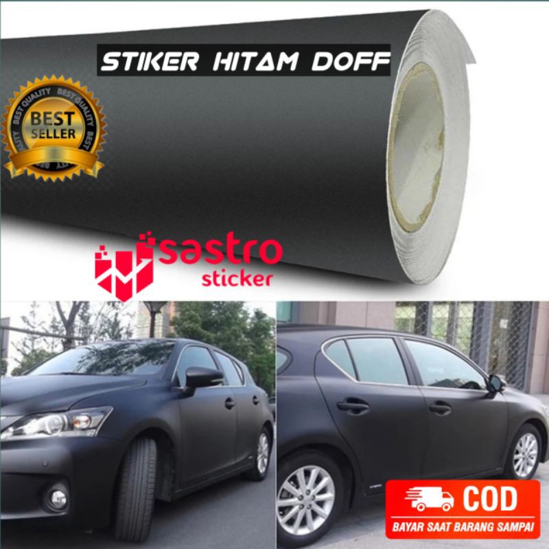 Sticker skotlet hitam doff Lebar 150cm