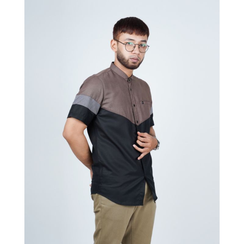 Fadkhera Khaled Short Baju Koko Pria Modern Lengan Pendek