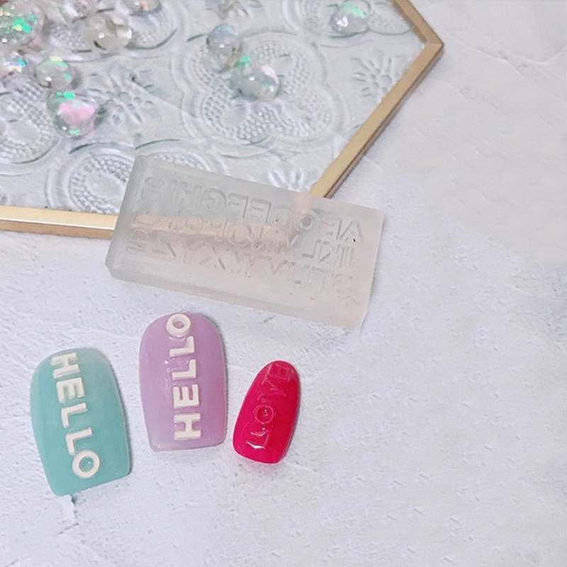 SIY  5Pcs Multipurpose Silicone Mold English Letters Shape Craft Making Tool Nail Art Template Gift for Craft Lovers