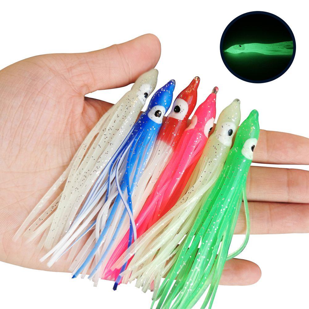 Lanfy Pancing Laut Soft Lures Fishing Tackle 5cm Luminous Threads Rok Glow Soft Squid Skirt