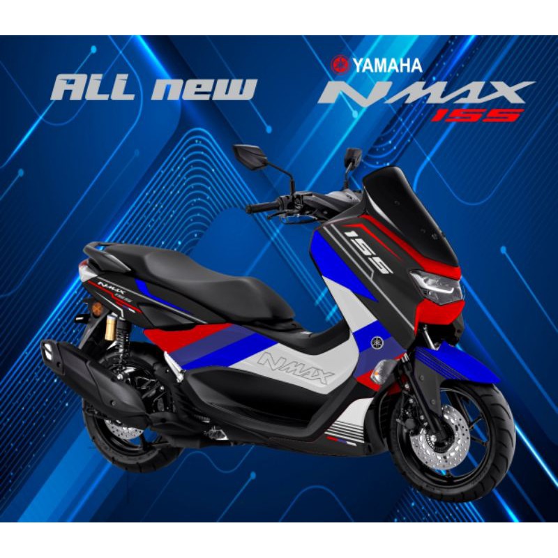 Decal Sticker NMAX 155 Full Body variasi biru merah putih