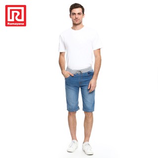  Ramayana  Celana  Pendek Bermuda Jeans  A X RIB Light Blue 