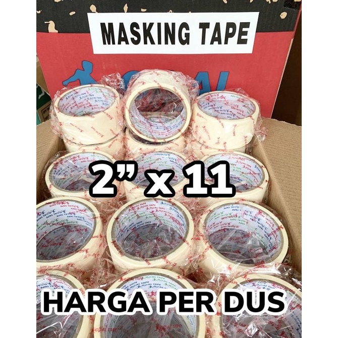 

LAKBAN KERTAS / MASKING TAPE 2"x 11 Meter Harga DUSAN isi 72 pcs MURAH