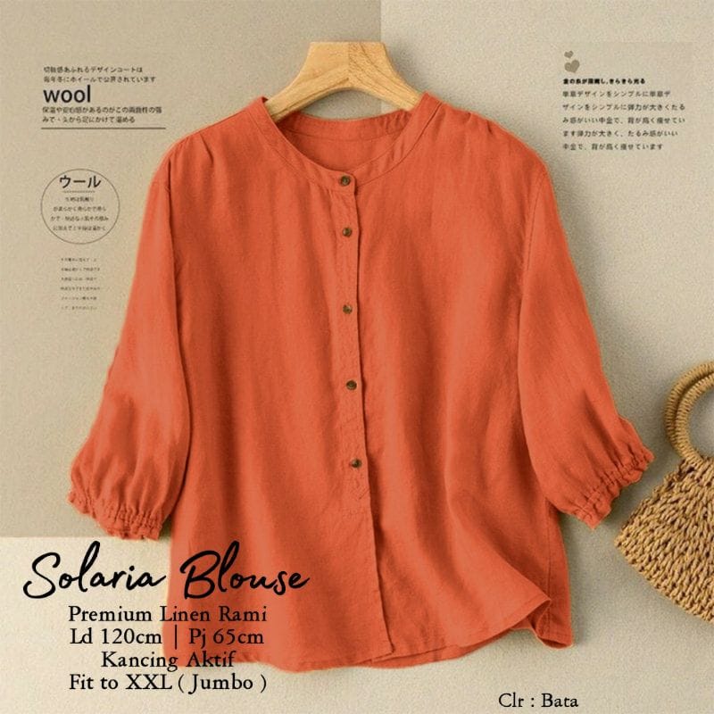 SOLARIA ATASAN JUMBO KEMEJA BLOUSE BIG SIZE KEKINIAN KOREAN STYLE TERBARU BR