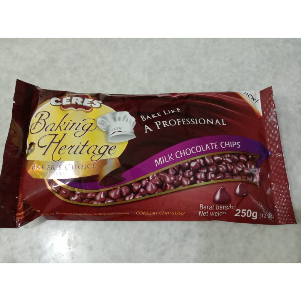 

Ceres Baking Heritage Milk Chocolate Chips 250 Gr