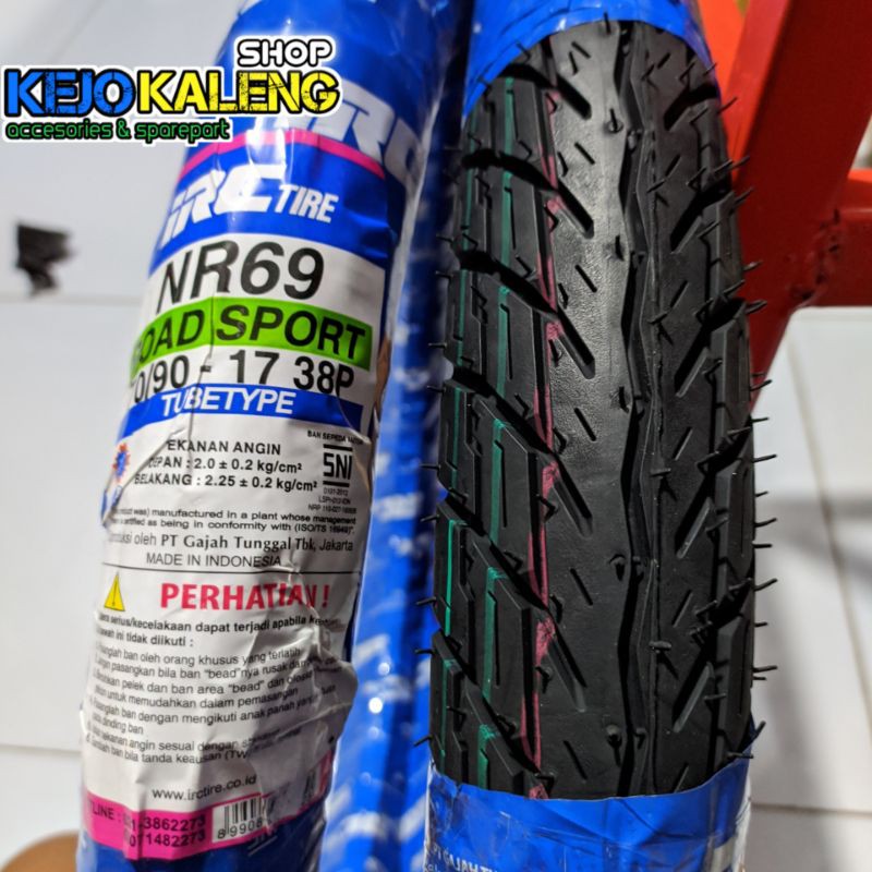 BAN LUAR IRC NR69 UKURAN 70/90 RING 17 BISA DI GUNAKAM DI MOTOR SUPRA TIGER MODIF,GL,CB,MEGAPRO,C70