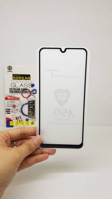 KOREAN Tempered Glass Samsung A50 6.4&quot; FULL SCREEN Guard TG 5D Samsung A505 FULL GLUE Anti Gores Kc