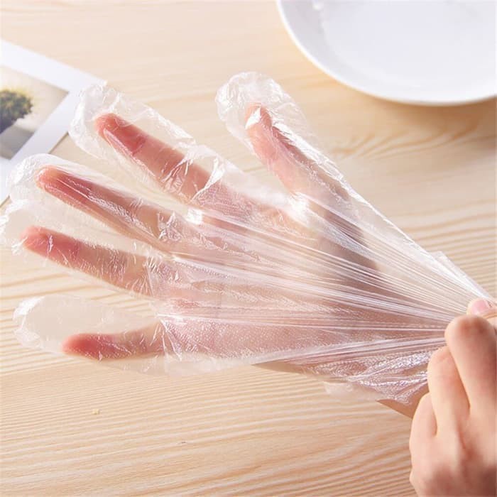 Sarung Tangan Plastik isi 1 Pack Disposable Plastic Gloves Transparan