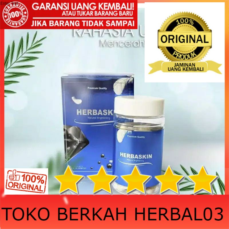 100% ASLI HERBASKIN - Herbaskin Asli Kapsul Pemutih isi 50 Herbaskin Natural Brightening Suplemen He