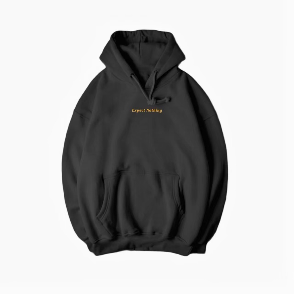 COD Hoodie Pria Distro Original Kachios Sweater Sablon Expect Nothing Warna Hitam Cowok Dewasa Jumbo
