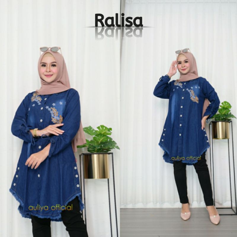 Atasan Lengan Panjang Wanita Dewasa Tunik Wanita Kekinian Atasan Terbaru Tunik Jeans Tunik Levis