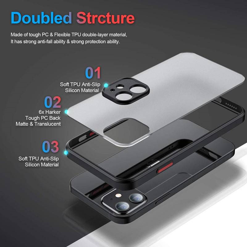 Casing Soft Case Bumper Silikon Matte Shockproof Untuk iPhone 13 / 12 Pro MAX / 12 / 13