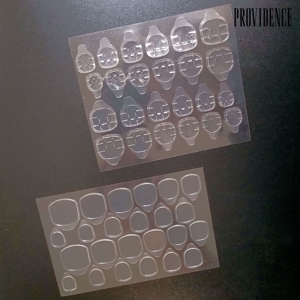 Providence 24Pcs Double Sided Adhesive Glue Tapes Nail Art Tabs Clear Manicure for Fake Tip