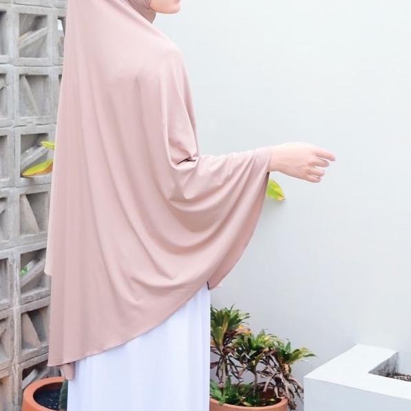 Hijab Khimar Bergo Hamidah Jumbo XL Spandek Jersey | Jilbab Bergo Simple Pad XL Spandek Jersey | Ker
