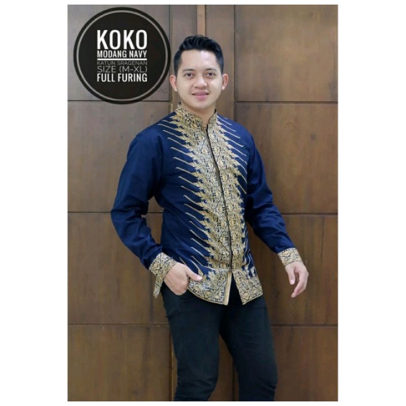 MODANG NAVY Koko batik pria murah | batik pria terbaru | baju Koko pria terbaru | Koko batik pria murah