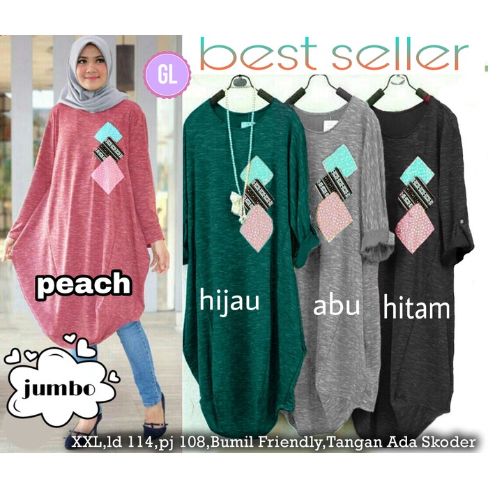 devina/baju tunik big size/atasan muslim wanita/baju muslim murah