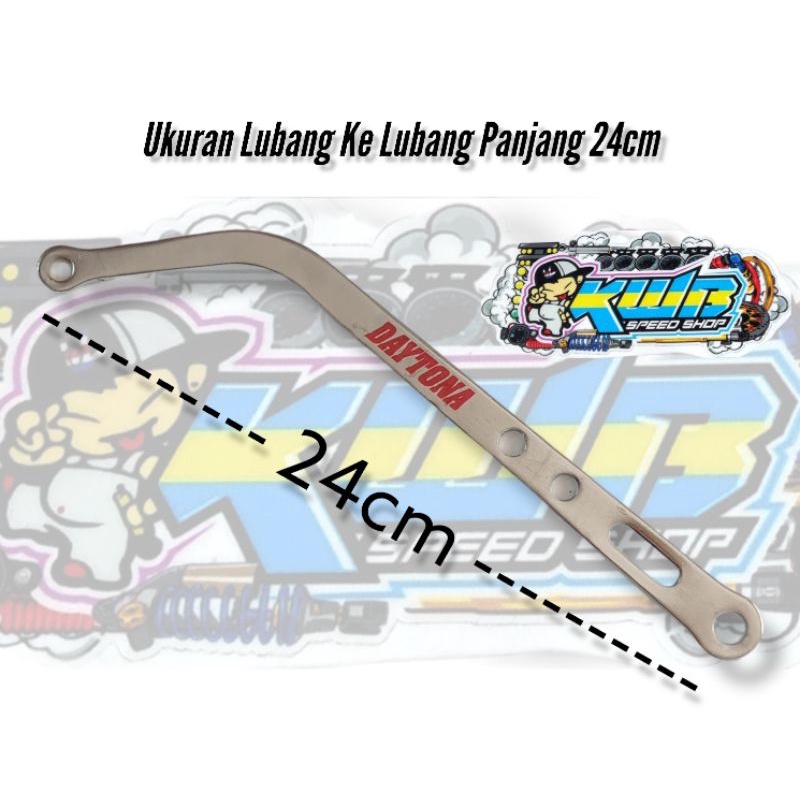 Pangkon knalpot L breket knalpot L almunium cnc motif coak crom panjang 24cm