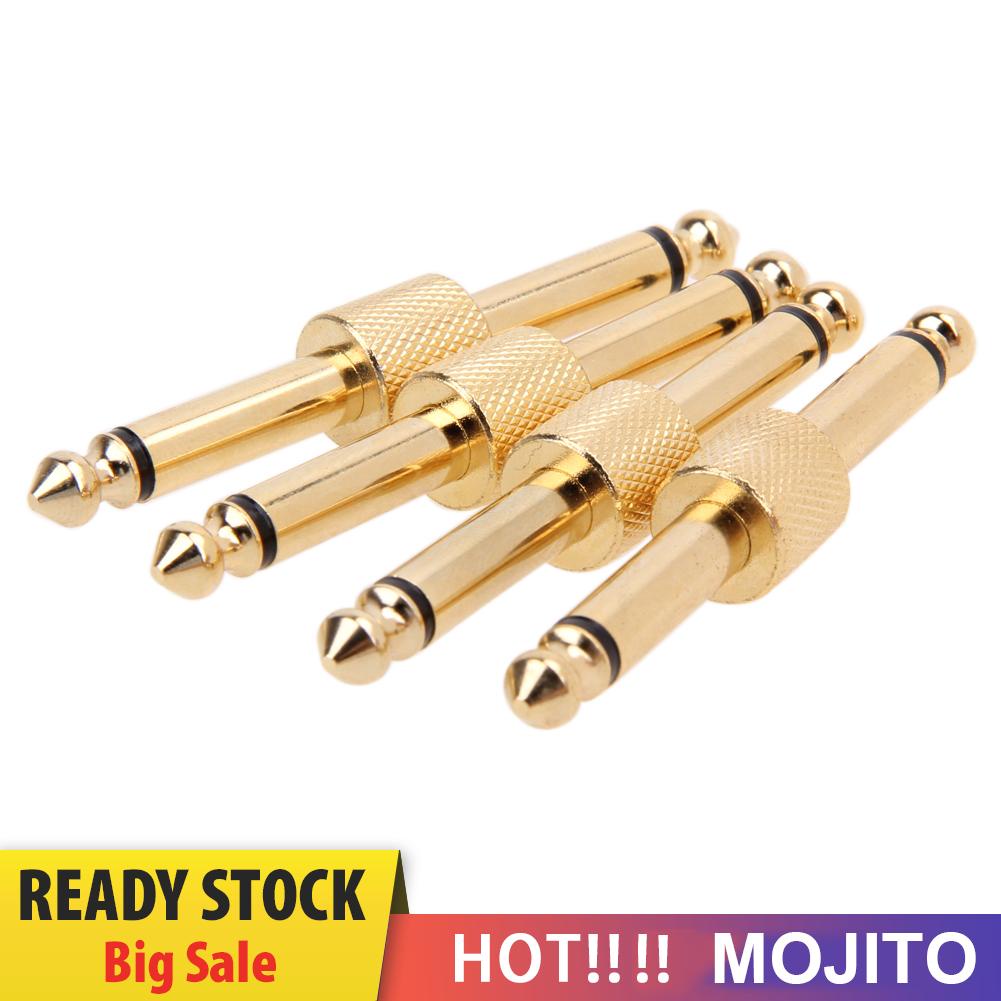 4pcs Adapter Konektor Jack-Jack Lurus Untuk Pedal Efek Gitar