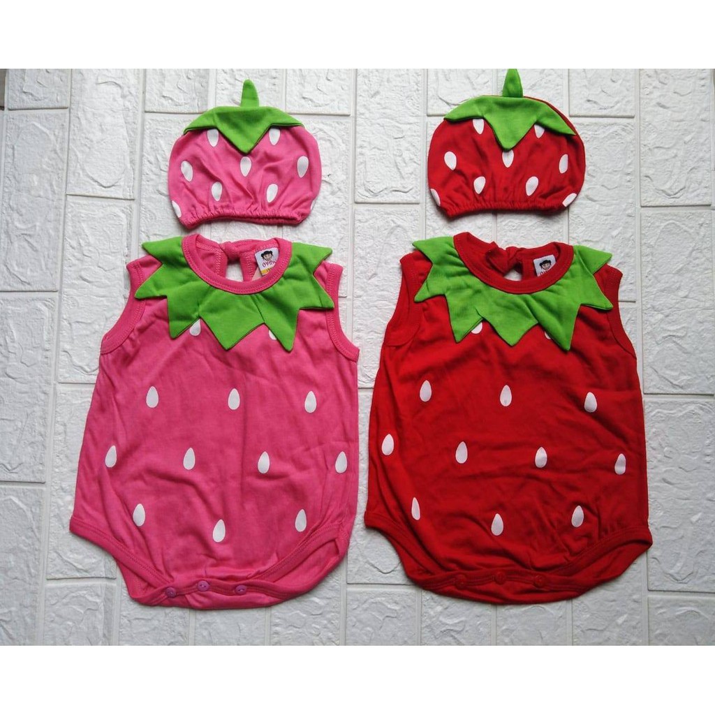 Baju Bayi Jumper OYUKI Karakter Nanas Strawberry Panda Chef Koki Dokter Mulai 1 Bulan