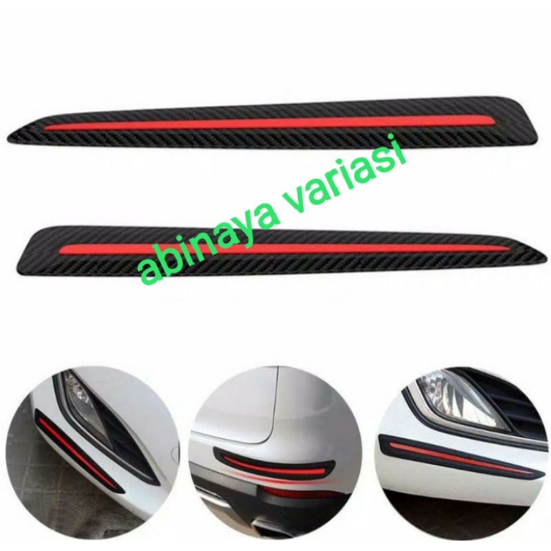 Sticker Carbon Lis Merah Bumper Mobil Raize Pelindung Anti Lecet