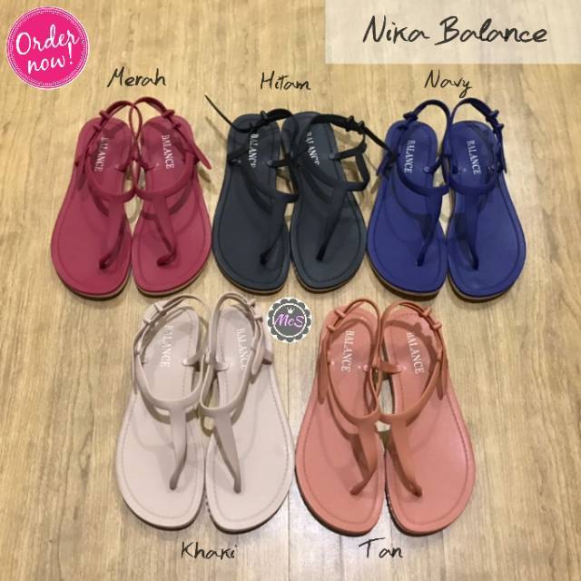 NIKA Sandal  tali  Jelly  flat merk Balance Shopee  Indonesia