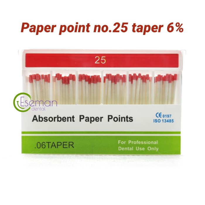 

ella124 Paper Point 25 06 Absorbent Point nomor 25 taper 6% 0.06 Endodontic murah