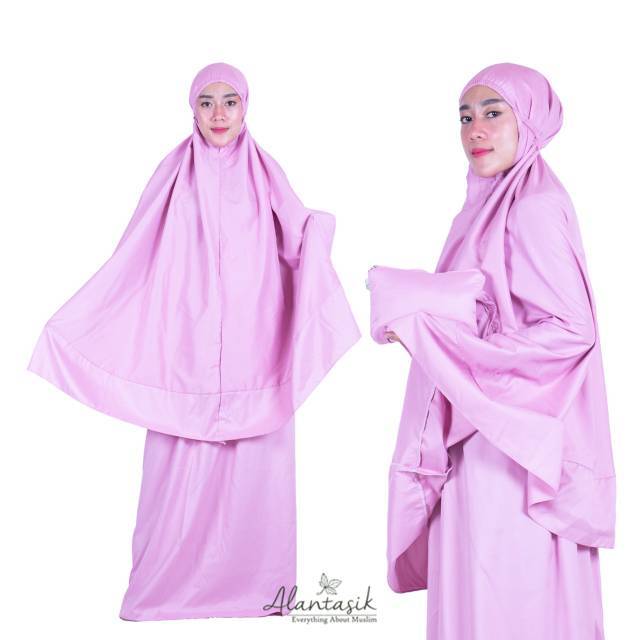 Alantasik - Mukena Viral Yurie / Mukena murah Polos Super Silky telekung Jumbo R.12