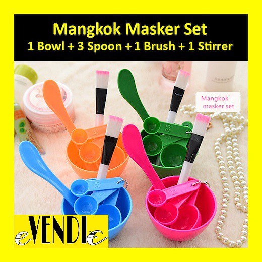 MANGKOK KUAS MASKER + MANGKUK MASKER SPATULA KUAS MASKER SENDOK TAKAR SET