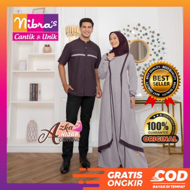 NIBRAS BAJU COUPLE PASANGAN TERBARU 2022 / GAMIS SARIMBIT NIBRAS 2022 / BAJU COUPLE KELUARGA MUSLIM 