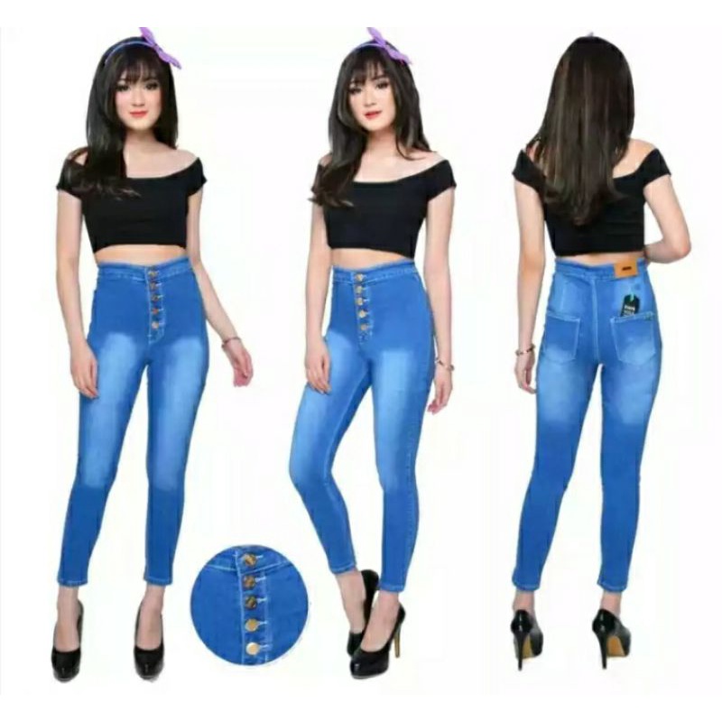 celana jeans wanita Hw kancing 5-celana wanita Hw-celana jeans wanita